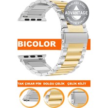  apple watch 1/2/3/4/5/6/se/7/8/9 (38-40-41mm) seri 10 /11 (42mm) saat uyumlu çelik metal saat kordonu kayışı m09sgg4-bc