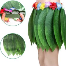 İlkyaz Fashion Tropikal Esintili Hawaii Yapraklı Parti Eteği Yetişkin Boy