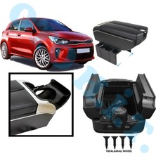 Oto h.i.t. Kia Rio 17 Üzeri Uyumlu Kol Dayama Kolçak Usb'li Bardaklıklı Çift Açılır Siyah Deri 1.sınıf Kalite
