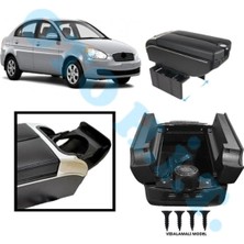 Oto h.i.t. Hyundai Accent Era Uyumlu Kol Dayama Kolçak Usb'li Bardaklıklı Çift Açılır Siyah Deri 1.sınıf Kalite