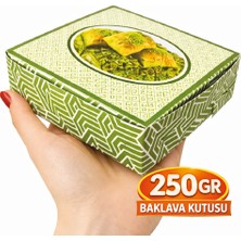 PackMai 200 Adet Baklava Kutusu 250GR Pastane-Tatlıcı-Kuşe Karton Sedefli Kutu 12,5X12,5X4
