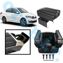 Oto h.i.t. Citroen C Elyse Uyumlu Kol Dayama Kolçak Usb'li Bardaklıklı Çift Açılır Siyah Deri 1.sınıf Kaliteli
