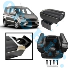 Oto h.i.t. Ford Courıer Mk1 Uyumlu Kol Dayama Kolçak Usb'li Bardaklıklı Çift Açılır Siyah Deri 1.sınıf Kalite