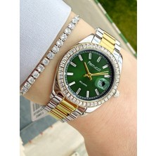 Ferrucci İç Kadran Yeşil Renk Takvimli Kadın Kol Saati