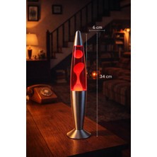 Biton Toptan Retro Lav Lambası 34,5 cm – Kırmızı Atmosfer Işığı, Dekoratif Gece Lambası, Konsept Lamba Aydınlatma