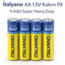 Twin Store Italyano Aa 1.5V Kalem Pil 4 Adet Super Heavy Duty 1 Paket