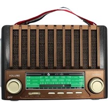 İlkyaz Fashion KTF-1428 Güneş Paneli Şarjlı Nostaljik Bluetooth Hoparlör – Fm/am/sw Radyo, Usb/sd Desteği,
