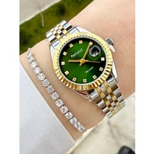 Ferrucci Çelik Rolex Kasa 27 mm Kadın Kol Saati ve Bileklik