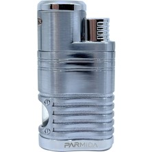Parmida Premium 4 Torch Jet Alevli Puro Çakmağı – Gümüş Gri