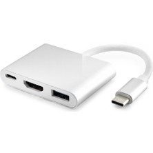 İlkyaz Fashion Type-C Hub HDMI 4K USB 3.0 3 Port - Gri HDX7764