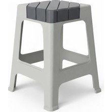 Mandella Sağlam Plastik Dolce Büyük Tabure Gri