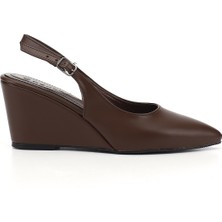 Gönderi(r) Kadın Kahverengi  Dolgu Topuklu Arkası Açık Ayakkabı