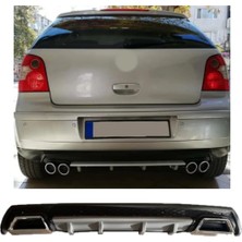 Oto h.i.t. Volkswagen Polo Mk3 Uyumlu Body Kit Difüzör 2 Çıkış Kare Gri Model 3