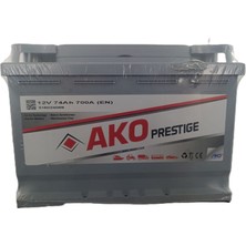 Ako Prestige 74 Ah. (72 Amper Uyumlu) 700A (En) (3 Yıl Petlas Garantili) (Üretim Tarihi: 2025)