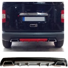 Oto h.i.t. Volkswagen Caddy Uyumlu Body Kit Difüzör 2 Çıkış Kare Gri Model 3