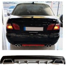 Oto h.i.t. Nissan Almera Uyumlu Body Kit Difüzör 2 Çıkış Kare Gri Model 3