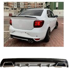 Oto h.i.t. Renault Symbol 13-18 Uyumlu Body Kit Difüzör 2 Çıkış Kare Gri Model 3