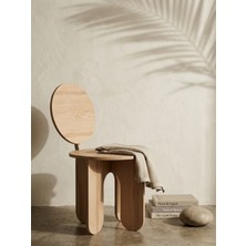 Wooden Studio Yuvarlak Sırtlıklı Modern Ahşap Sandalye Kayın Ahşap Tasarım Dekoratif Ofis Salon Sandalyesi, Çocuk Ders Çalışma Sandalyesi