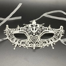 İlkyaz Fashion Beyaz Renk Dantel Kesim Dantel Işlemeli Balo Parti Maskesi 2 No