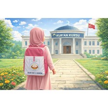 Bilgi Kitabevi Çocuklar Için Kur’an-I Kerim 30 Cüz Hatim Seti Renkli Kuran Kerim Seti Özel Sırt Çantalı Pembe Renk