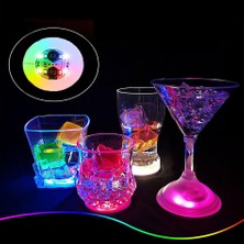 İlkyaz Fashion Işıklı Yapışkanlı Bardak Altı Aparatı Ledli 3 Fonksiyonlu 6 cm Çap