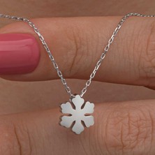 Noip 925 Ayar Gümüş Minimal Kar Tanesi Kadın Kolye T8656 (1204)