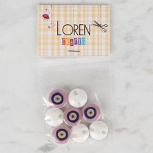 Popüler Sepet Loren Crafts 8 Li Lila Nazar Boncuğu Düğme - 687