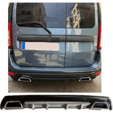 Oto h.i.t. Dacia Logan Uyumlu Body Kit Difüzör 2 Çıkış Kare Gri Model 3