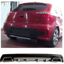 Oto h.i.t. Kia Rio Uyumlu Body Kit Difüzör 2 Çıkış Kare Gri Model 3