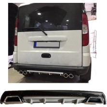 oto h.i.t.  doblo 2 uyumlu body kit difüzör 2 çıkış kare gri model 3