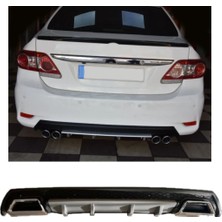 Oto h.i.t. Toyota Corolla 07-12 Uyumlu Body Kit Difüzör 2 Çıkış Kare Gri Model 3