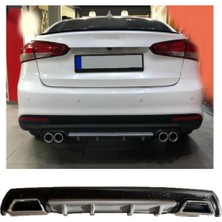 Oto h.i.t. Kia Cerato Sedan Uyumlu Body Kit Difüzör 2 Çıkış Kare Gri Model 3
