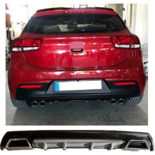 Oto h.i.t. Kia Rio Yeni Kasa Uyumlu Body Kit Difüzör 2 Çıkış Kare Gri Model 3