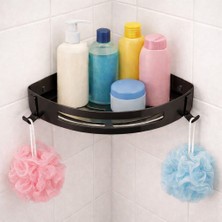 Fause Banyo Köşe Rafı 304 Paslanmaz Çelik Şampuanlık 23X23 cm Siyah KBK100-B