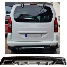 Oto h.i.t. Peugeot Partner Uyumlu Body Kit Difüzör 2 Çıkış Kare Gri Model 3