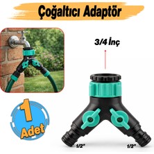 Badem10 Sulama (3/4 Inç) Dişi Dişli Musluk Adaptörü Vanalı Çift Yönlü Çoğaltıcı 1/2 Inç Hortum Çıkış Uyumlu