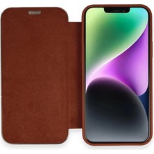 AyrStore Iphone 12 Kılıf Dolpin Kapaklı - Kahverengi