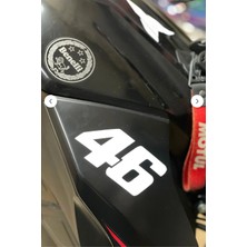 Banxtre Motor ve Araba Için Dekoratif Sticker Beyaz Renk 46 Logosu Yarış Stili Dekoratif Etiket