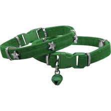 Epilons Kadife Boyun Tasması Yıldızlı 20-32 cm Yeşil