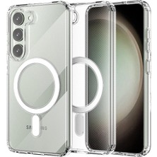 AyrStore Samsung Galaxy S23 Plus Kılıf Magneticsafe Şeffaf Silikon - Şeffaf