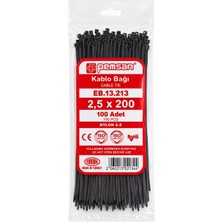 Pemsan Çok Amaçlı Ayarlanilir Plastik 2,5 200 Siyah Kablo Bağı