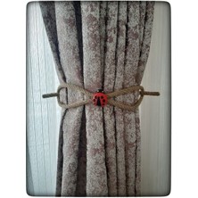 İlkyaz Fashion 6 Adet Braçol Kanat Perde Tokası Tül Perde Tutucu Perde Süs Uğur Böceği Ile Uğur Gelsin