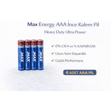 Nikaa Shop Max Energy Aaa Ince Kalem Pil 1.5V R03 Heavy Duty Ultra Power 4 Lü 1 Paket