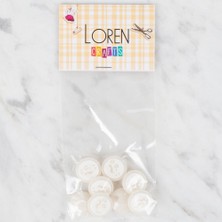 Popüler Sepet Loren Crafts 8 Li Beyaz Düğme - 391