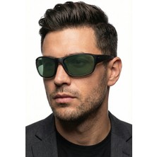 UV400 Korumalı Polarize Siyah Mat Erkek Güneş Gözlüğü 1301 C0101M TR90 Malzeme Italyan Vernik