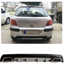 Oto h.i.t. Peugeot 307 Uyumlu Body Kit Difüzör 2 Çıkış Kare Gri Model 3