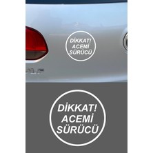 Mıgnatıs Dikkat Acemi Sürücü Araba Sticker 12X12CM Oto Sticker