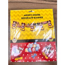 Sihirbaz Shop Mıckey Mause Dekoratif Kaligrafi  Banner 2 Metre Uzunluğunda