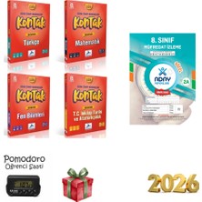 Paraf Yayınları 8. Sınıf Kontak  Türkçe- Matematik-Fen-Sosyal-4 Kitap Kronometre ve Deneme Hediye