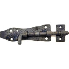 Eco Lounge Antika Tarz Dekoratif Pirinç Dövme Kapı Sürgüsü - 7,5cm, Oksit